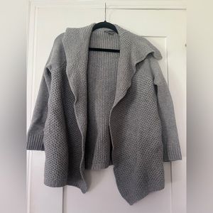 VINCE Open Cardigan Women’s Yak and Wool Chunk Knit Gray Grey Sweater